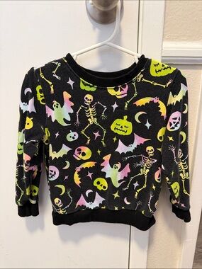 Little sleepies Halloween Sweatshirt with Neon Skeletons & Ghosts